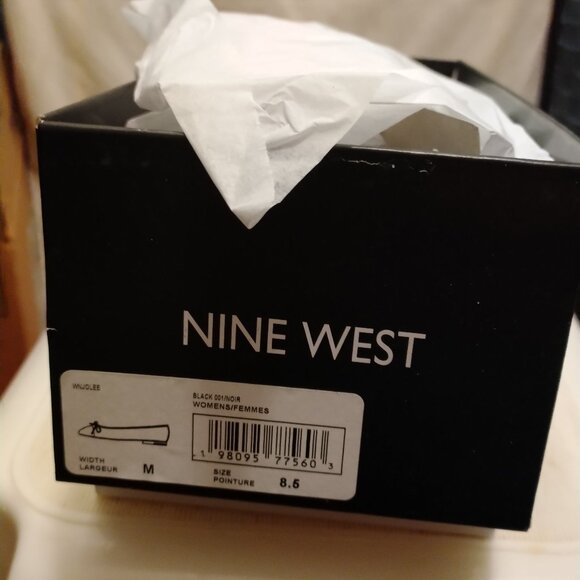Nine West Black "JOLEE" cap-toe ballerina flats, NWOT in original packaging - Picture 6 of 7